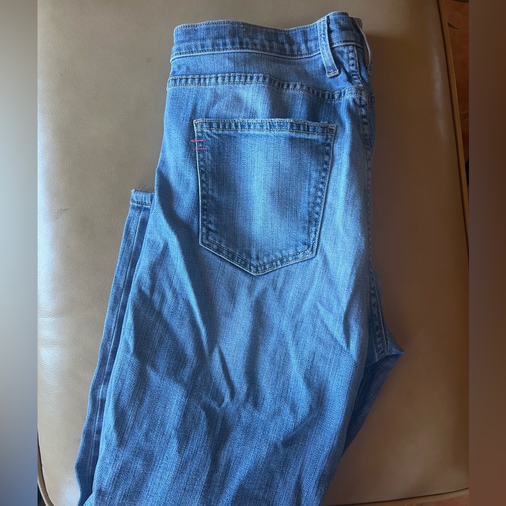 Hatch distressed, cropped maternity jeans. Current Elliot collab.